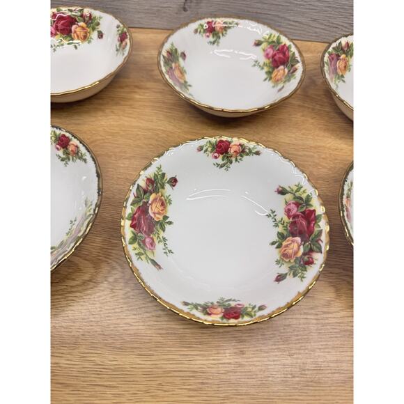 VINTAGE Royal Albert China Old Country Roses Desert Bowls 5.25” England ~6 Pc - Picture 4 of 9